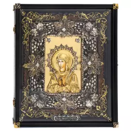 Икона с художественным литьём "Богоматерь Семистрельная" в окладе