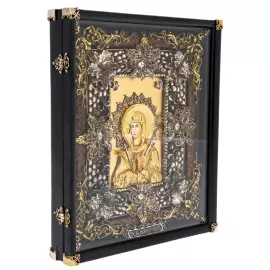 Икона с художественным литьём "Богоматерь Семистрельная" в окладе