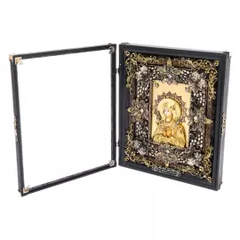 Икона с художественным литьём "Богоматерь Семистрельная" в окладе