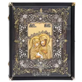 Икона с художественным литьём "Петр и Феврония" в окладе