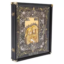Икона с художественным литьём "Петр и Феврония" в окладе