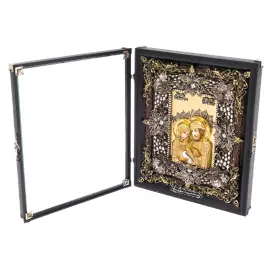 Икона с художественным литьём "Петр и Феврония" в окладе