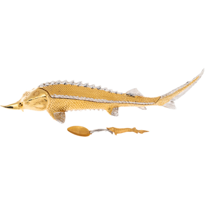 Caviar bowl "Sturgeon Fish" Zlatoust