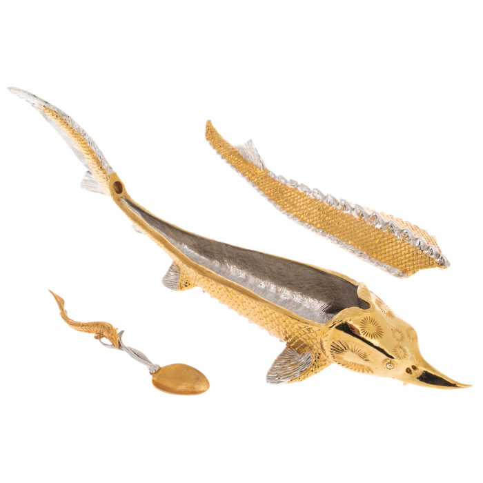 Caviar bowl "Sturgeon Fish" Zlatoust