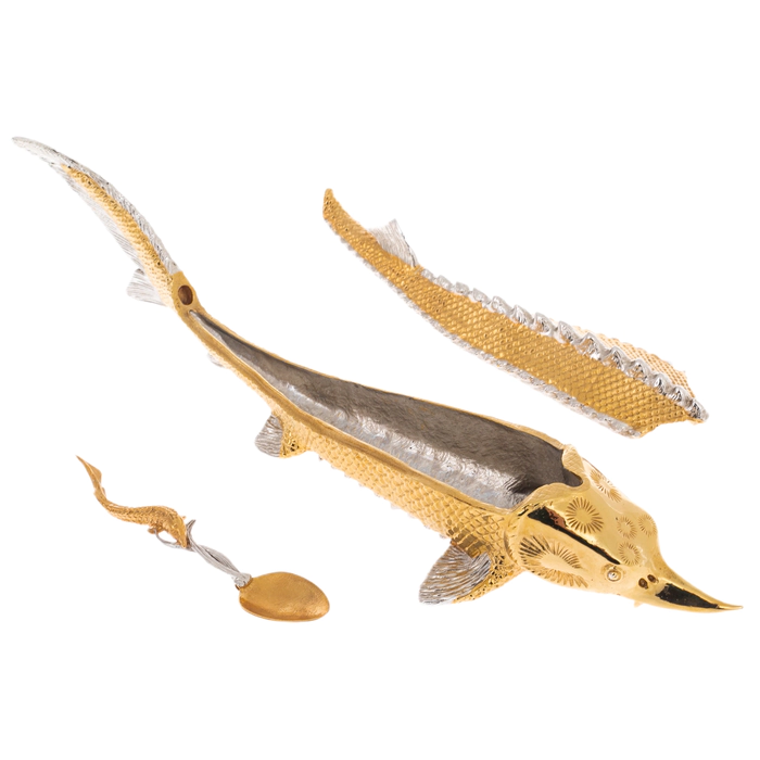 Caviar bowl "Sturgeon Fish" Zlatoust