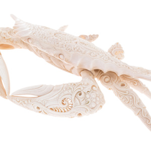 Highly artistic sculpture of a mammoth tusk "Crab"