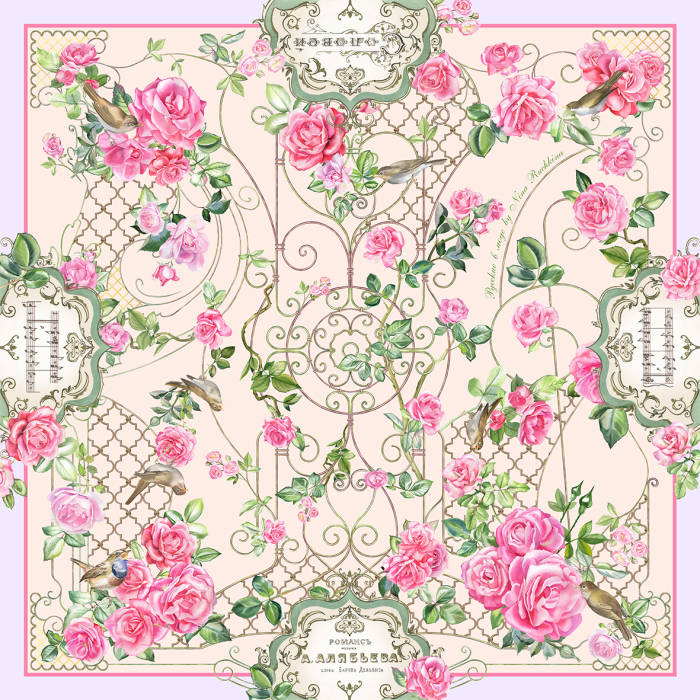 Women's handkerchief "Nightingale" with hand stitching