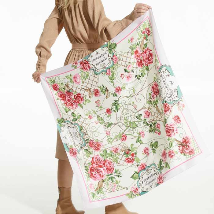 Women's handkerchief "Nightingale" with hand stitching