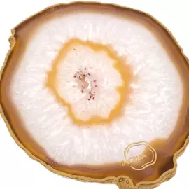 Набор бокалов "Шампань" на подставке из натурального среза агата, на 2 персоны, коричневый