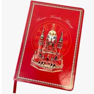 Faberge Moscow Kremlin gift set with handkerchief and notebook