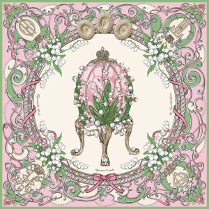 Faberge Lily of the Valley gift set with shawl and umbrella