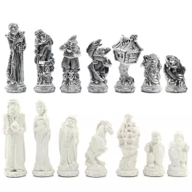 Шахматы подарочные с фигурами из мрамолита "Русские сказки"