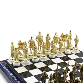 Шахматы подарочные из лазурита "Русь"