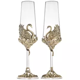 Набор бокалов для шампанского "Лебеди" на 2 персоны