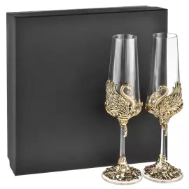 Набор бокалов для шампанского "Лебеди" на 2 персоны
