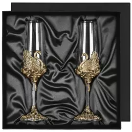 Набор бокалов для шампанского "Лебеди" на 2 персоны
