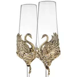 Набор бокалов для шампанского "Лебеди" на 2 персоны