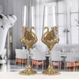 Набор бокалов для шампанского "Лебеди" на 2 персоны