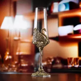 Набор бокалов для шампанского "Лебеди" на 2 персоны