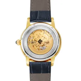 Наручные механические часы Lincor 1183 с автоподзаводом, золотисто-синие с синим ремешком Наручные механические часы Lincor 1183 с автоподзаводом, золотисто-синие с синим ремешком