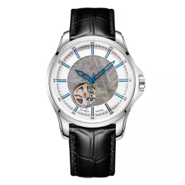 Наручные механические часы Lincor 1187 "Cosmos Метеорит" с автоподзаводом, с черным ремешком