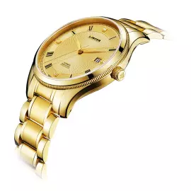 Наручные механические часы Lincor 1129 с автоподзаводом, золотистые