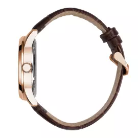 Наручные механические часы Mikhail Moskvin 1507 с автоподзаводом, черные с коричневым ремешком