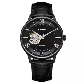 Наручные механические часы Lincor 1927 с автоподзаводом, черные