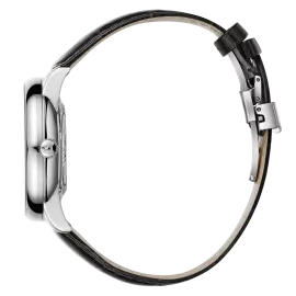 Наручные механические часы Lincor 1927 с автоподзаводом, серебристые с черныым ремешком