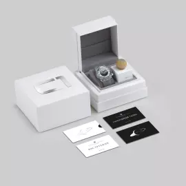 Наручные механические часы Lincor 4091 "Cosmos Сатурн" с автоподзаводом, голубые с серым ремешком