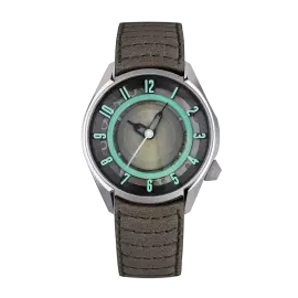 Наручные механические часы Lincor 4091 "Cosmos Сатурн" с автоподзаводом, серебристые с коричневым ремешком