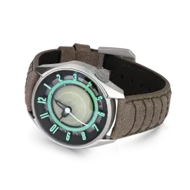 Наручные механические часы Lincor 4091 "Cosmos Сатурн" с автоподзаводом, серебристые с коричневым ремешком