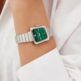 Наручные кварцевые часы Lincor 4093 серебристо-зеленые