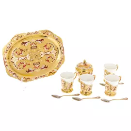 Сервиз кофейный "Царский" на 4 персоны, Златоуст