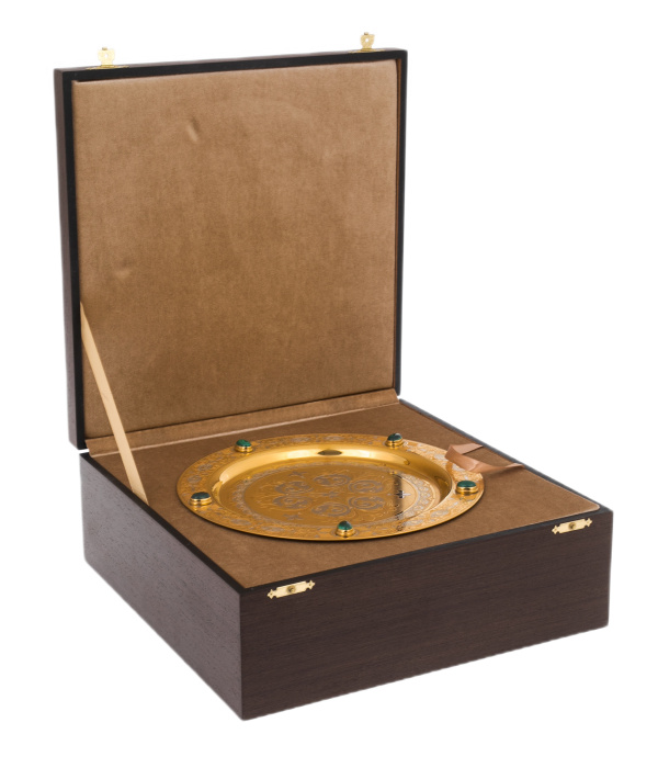 Oasis tea set with malachite, for 2 persons, Zlatoust