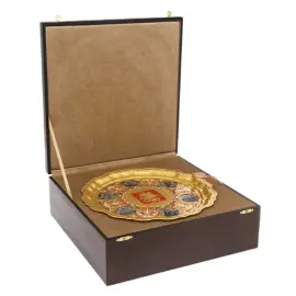 Чайный набор с эмалями "Москва" на 4 персоны, Златоуст Чайный набор с эмалями "Москва" на 4 персоны, Златоуст