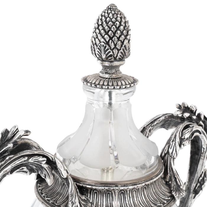 Pair of crystal vases "Pear" with silver plating