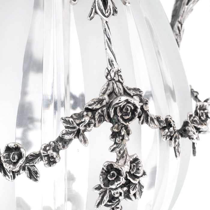 Pair of crystal vases "Pear" with silver plating