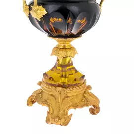 Amber-blue crystal vase "Palazzo"