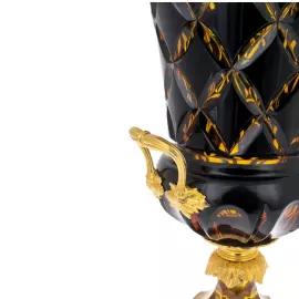 Amber-blue crystal vase "Palazzo"