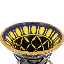 Amber-blue crystal vase "Palazzo"