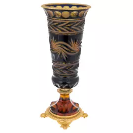 Vase of amber-blue crystal "Medici"