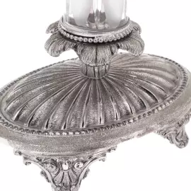 Pair of Versailles crystal candelabra with silver plating
