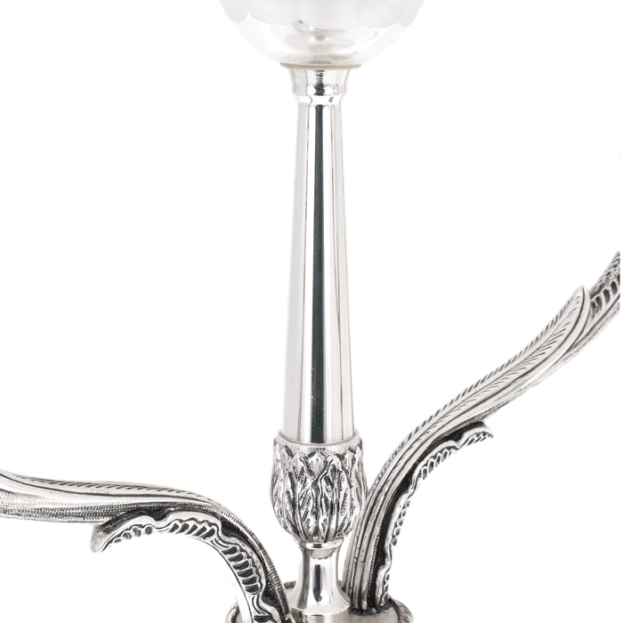 Pair of Versailles crystal candelabra with silver plating