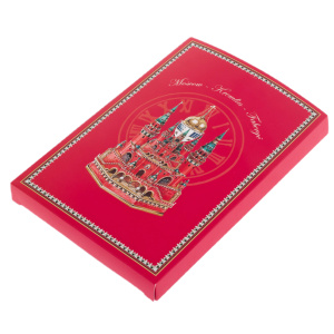 Faberge Moscow Kremlin gift set with handkerchief and notebook