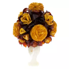 Икебана из янтаря "Морибана" в вазе из оникса