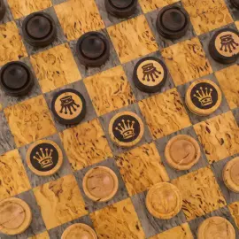 4-in-1 Karelian birch chess set "Quadro"
