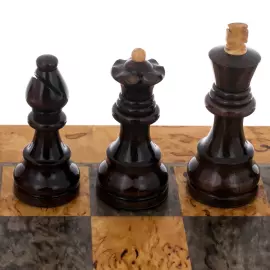 4-in-1 Karelian birch chess set "Quadro"