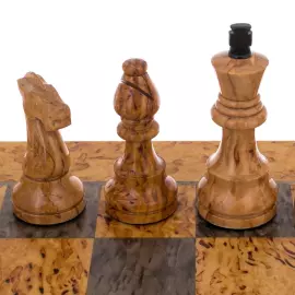 4-in-1 Karelian birch chess set "Quadro"
