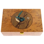 Jewelry box made of Karelian birch "Birdie"